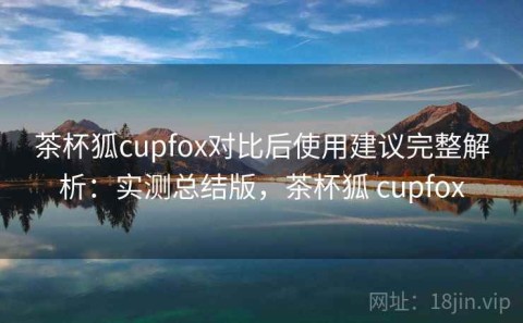 茶杯狐cupfox对比后使用建议完整解析：实测总结版，茶杯狐 cupfox